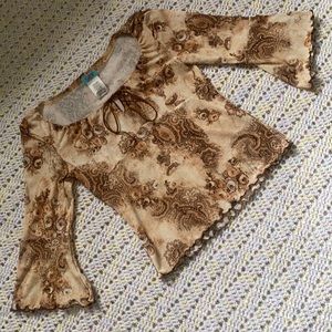 3/$15 Made in USA Paisley Print Top